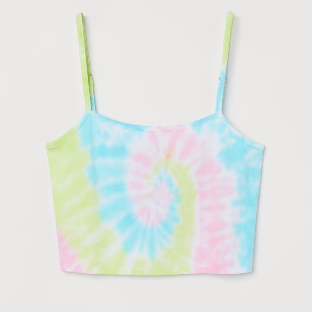 NWOT Divided Tie-Dye Crop Tank Top – Size Large​​​​​​​​​​